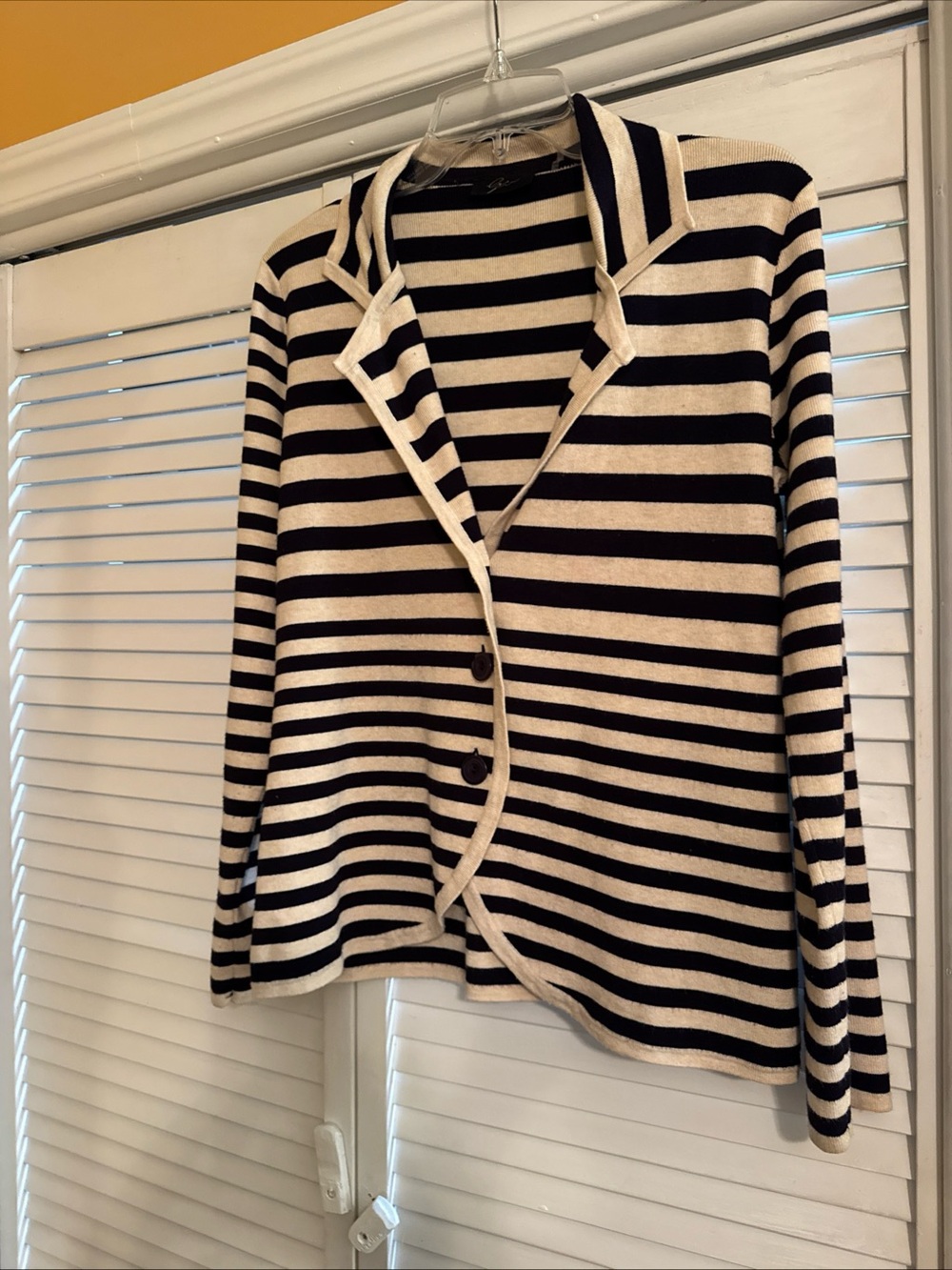 Black and Cream Striped Women's Cardigan